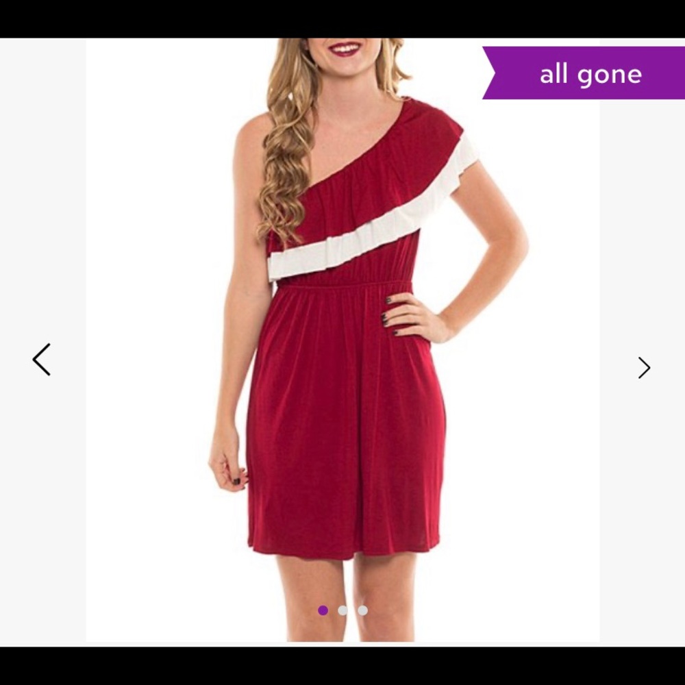 One Shoulder Red Dress